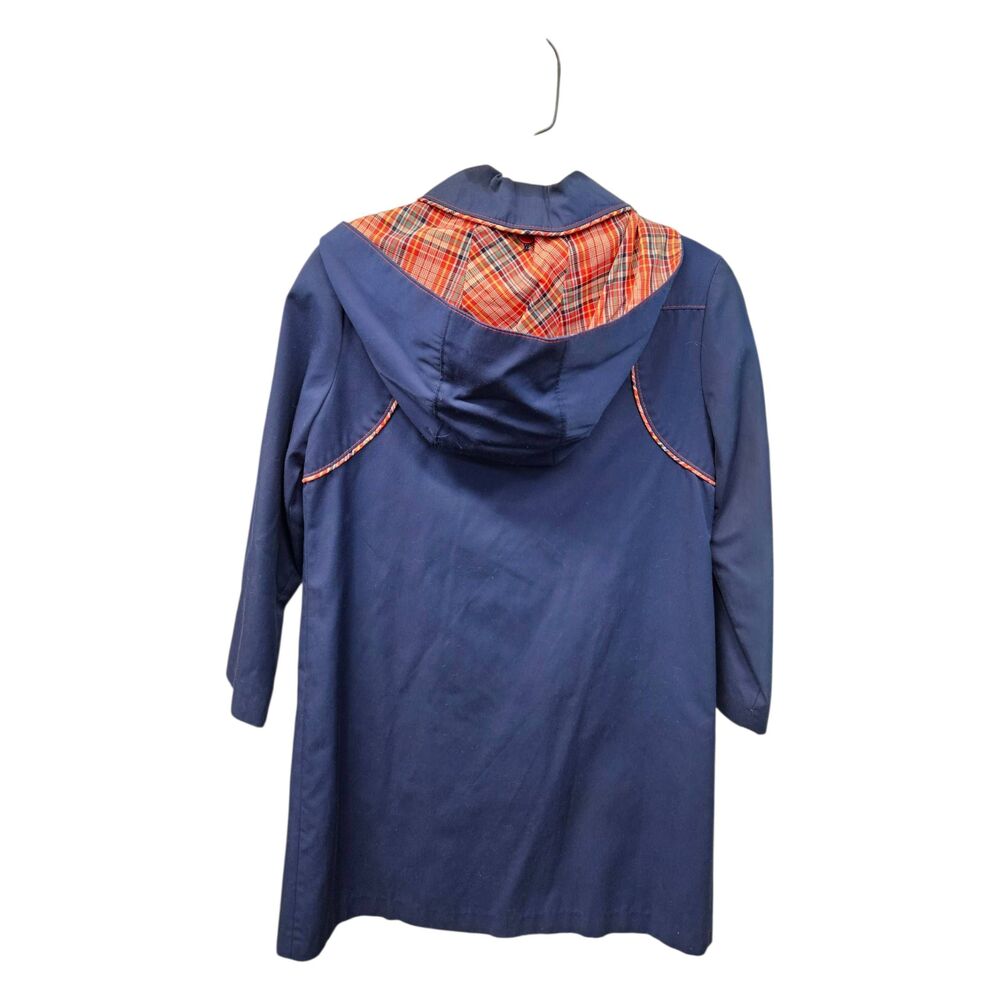 Sears Blue Vintage 80's Girls Hooded Long Jacket Size 10 - Picture 5 of 9